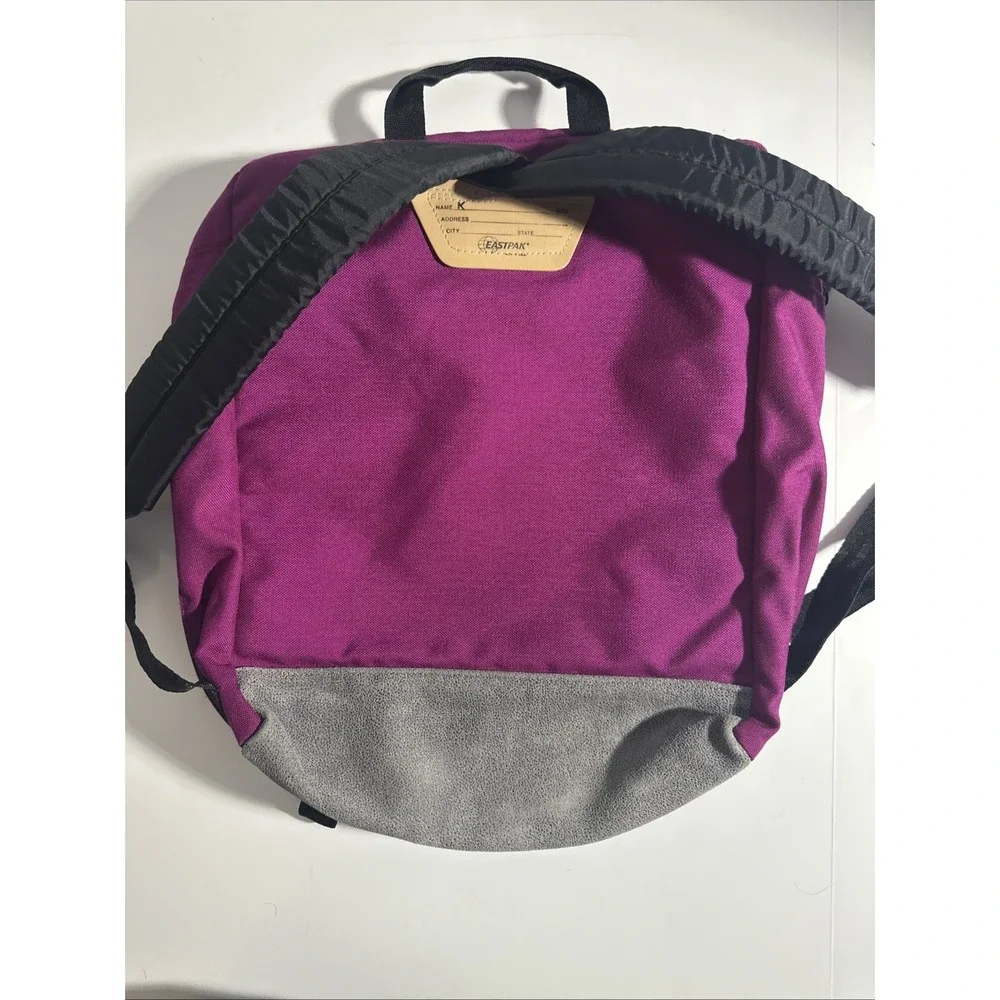 Vintage Eastpak Delegate Messenger Bag Suede/Leather Bottom USA Pink/purple